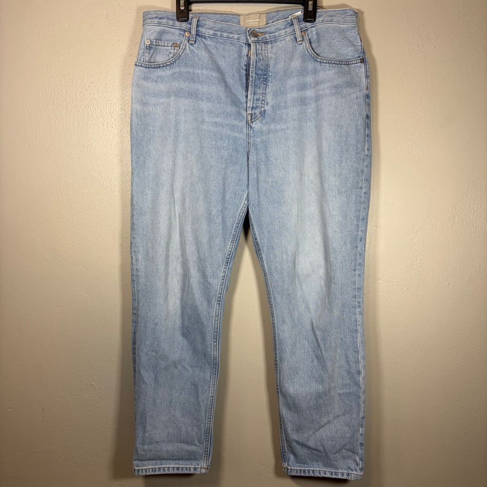 Everlane The Cheeky Jean Light Wash Blue High Rise Straight Leg Denim Size 33 R